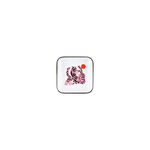Crow Canyon Lisa Congdon x CCH Pink Tiger Enamelware Small Square Tray