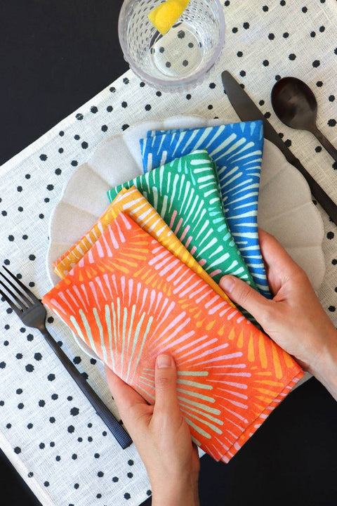 Burst linen napkin, set of 4 colors