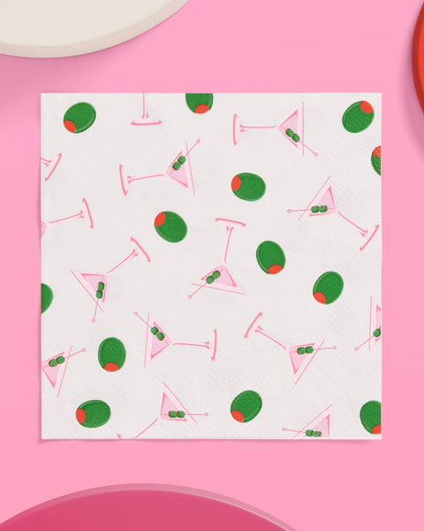 Martini Napkins - 25 paper napkins, birthday bachelorette party