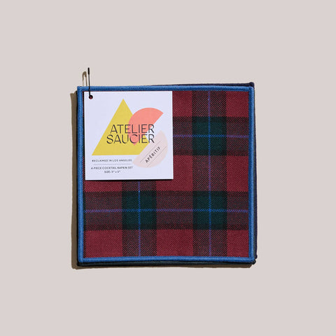 Atelier Saucier Jubilee Plaid Cocktail Napkins | Set of 4
