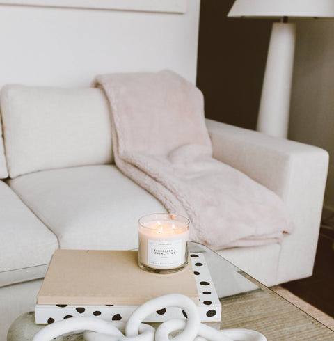 Evergreen+Eucalyptus - 3 Wick Clear Glass Tumbler Soy Candle