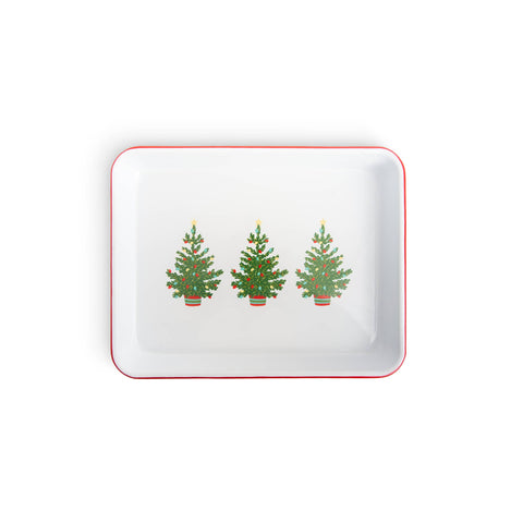 Helmsie x CCH Christmas Tree Enamelware Small Rect. Tray