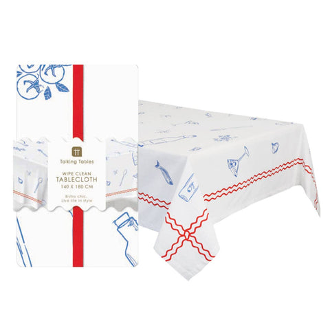 Bon Appetit Icons Fabric Table Cover