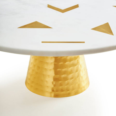 Olympia Marble & Gold Cake Stand, 12"