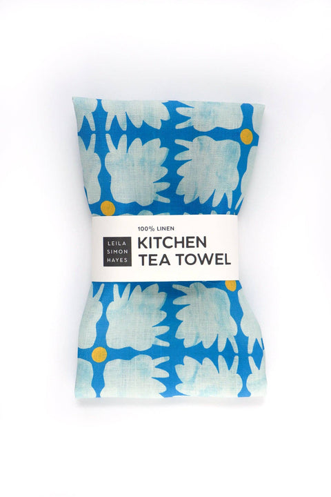 Desert Bloom Tea Towel, blue
