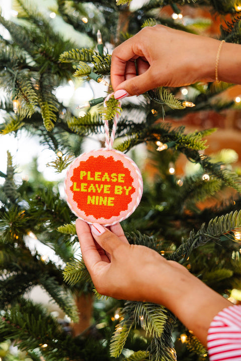 Needlepoint Ornament - Leave by Nine