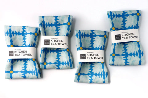 Desert Bloom Tea Towel, blue