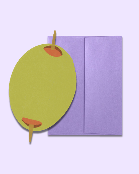 Olive Die Cut Greeting Card