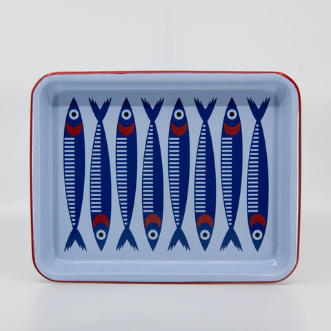Crow Canyon Mur by Ayca x CCH Anchovies Small Rectangle Tray, Red Rim