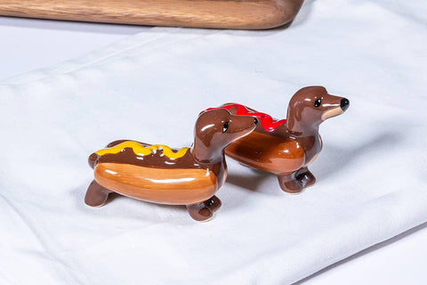 Dachshunds in Hot Dogs S&P Shakers