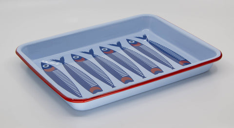 Crow Canyon Mur by Ayca x CCH Anchovies Small Rectangle Tray, Red Rim