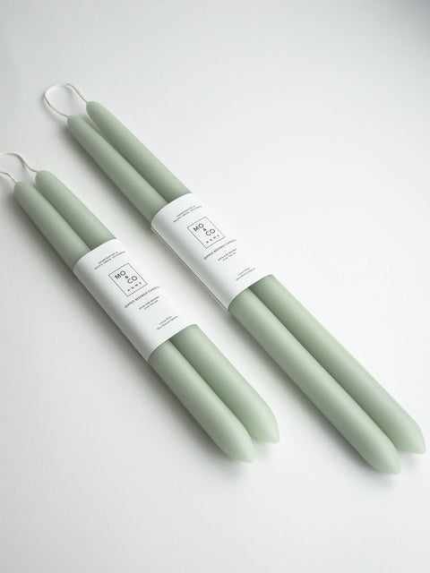 Mo&Co 10"- 100% Beeswax Dipped Candles | Eucalyptus
