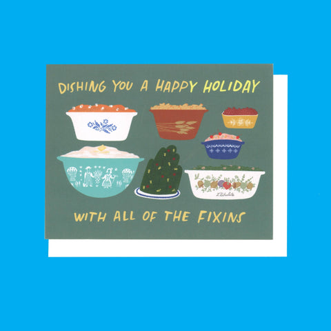 Holiday Vintage Dishes (Blank Card)