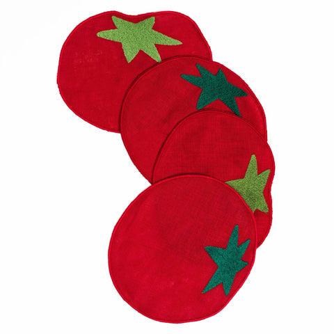 Tomato Cocktail Napkins - Set of 4