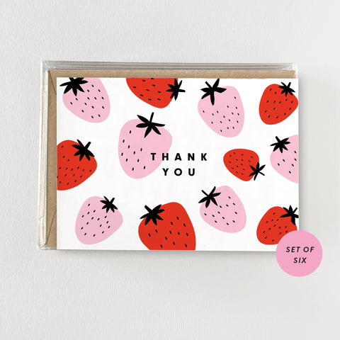 Funky Strawberries - Mini Boxed Set of 6 Cards