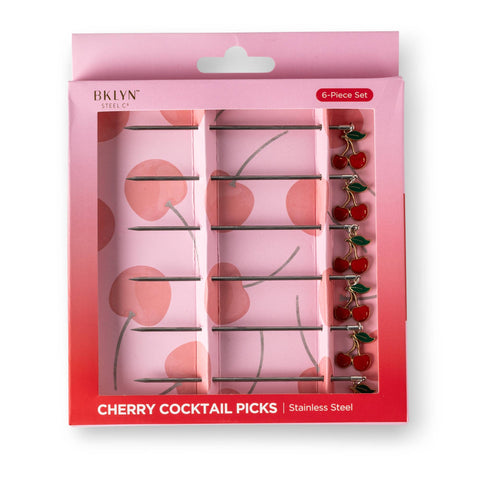 6pk Cocktail Picks - Cherry