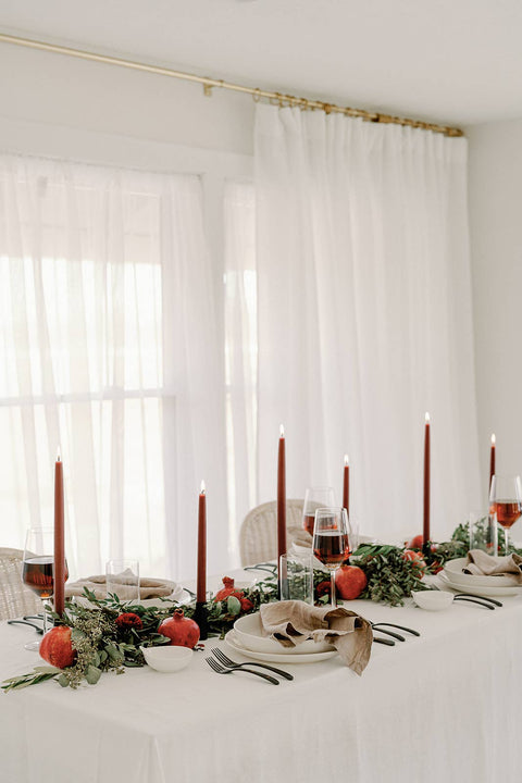 Mo&Co 10"- 100% Beeswax Dipped Candles | Burgundy