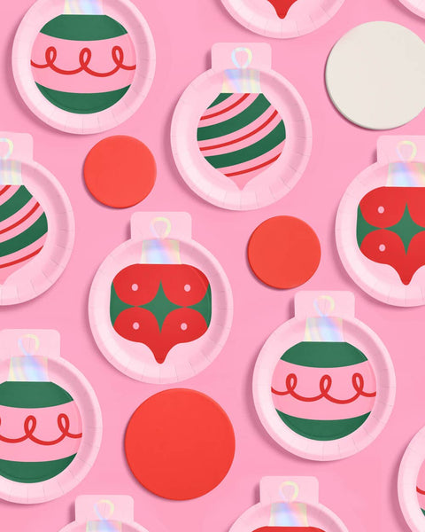 Christmas Ornament Plates - 24pk