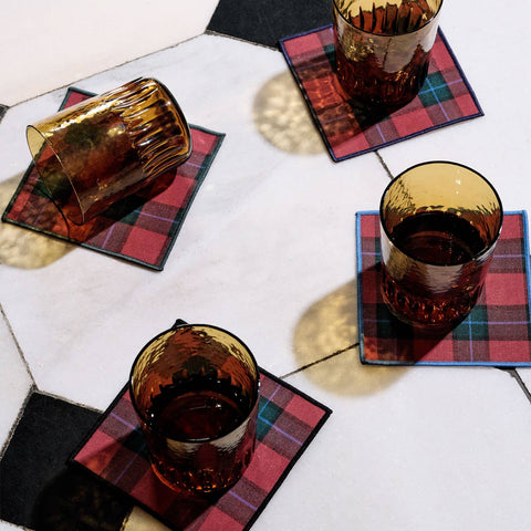 Atelier Saucier Jubilee Plaid Cocktail Napkins | Set of 4