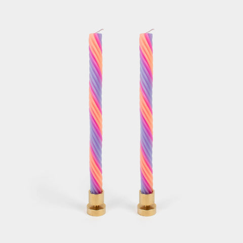 Rope Candles - Orange & Lav. (2 Pack) - 11" Vibrant Tapers