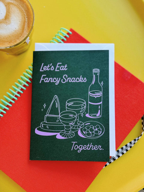 Let's Eat Fancy Snacks Card