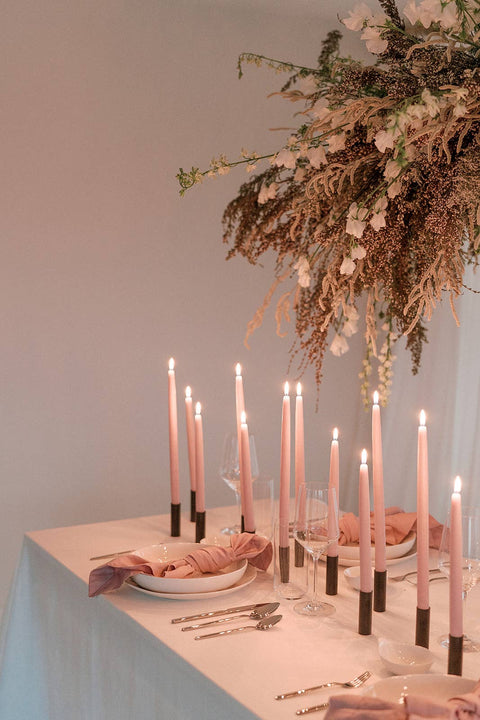 Mo&Co 10"- 100% Beeswax Dipped Candles | Pink Rose