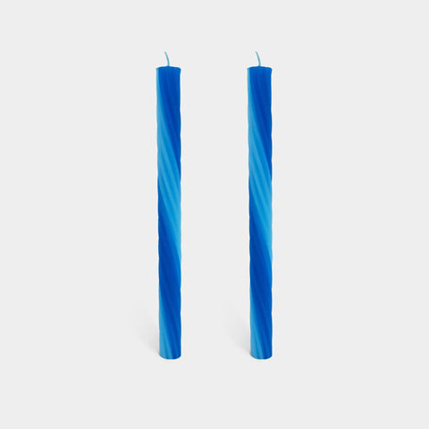 Rope Candles - Blue (2 Pack) - 11" Vibrant Taper Candles