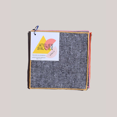 Atelier Saucier Rainbow Chambray Cocktail Napkin Set