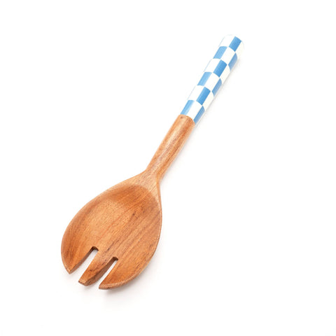 Checkered Salad Server (Blue & White) Set of 2