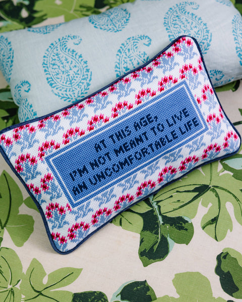 Uncomfortable Needlepoint Pillow