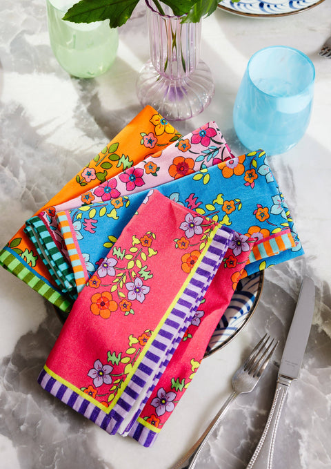 Summer Floral Napkins S/4