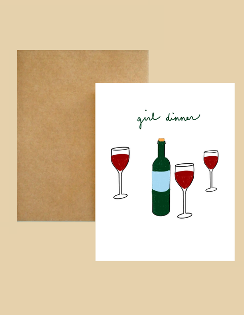 Greeting Card - Girl Dinner