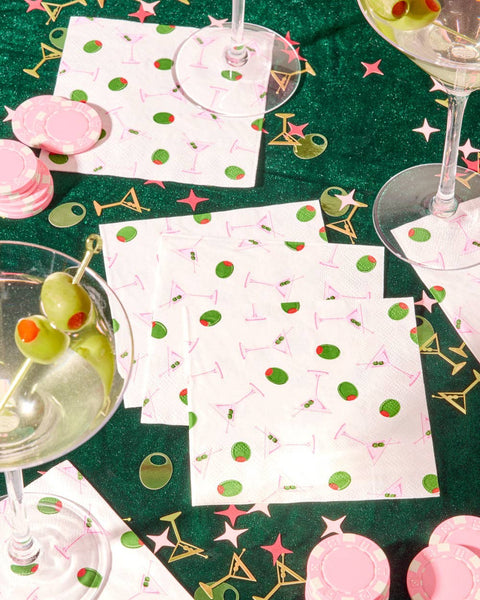 Martini Napkins - 25 paper napkins, birthday bachelorette party