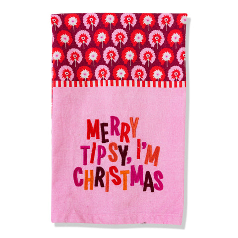 Merry Tipsy Dish Towel