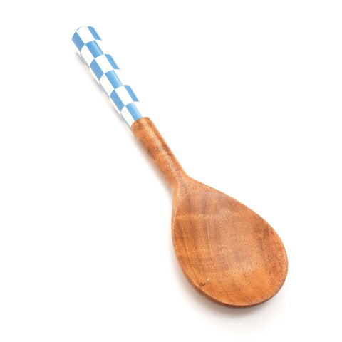 Checkered Salad Server (Blue & White) Set of 2