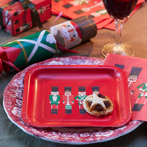 Nutcracker Design Christmas Plates | 12 Pack