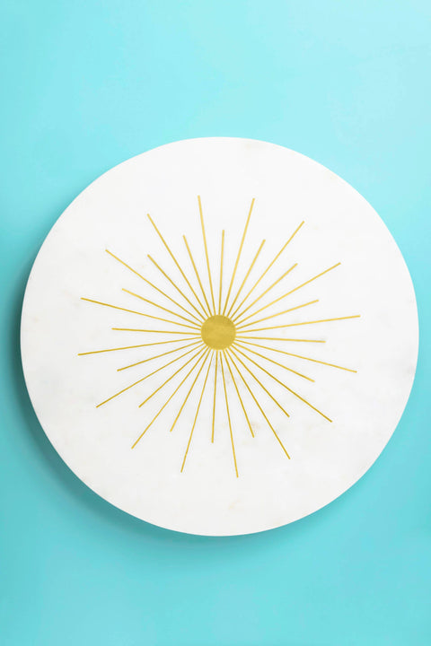 Sunshine Marble Lazy Susan - 16" D x 2" H