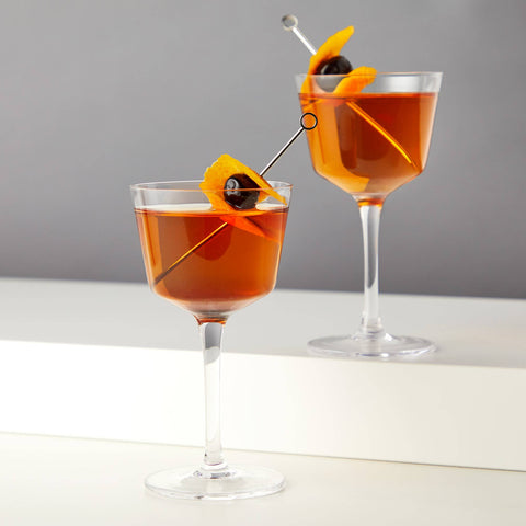 Viski Angled Crystal Nick and Nora Glasses Set of 2