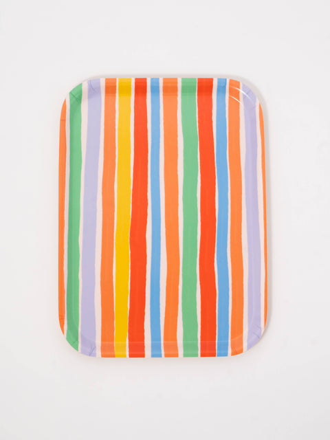 Summer Striped Serving Tray