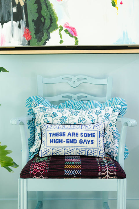 Furbish High-End Gays Needlepoint Pillow