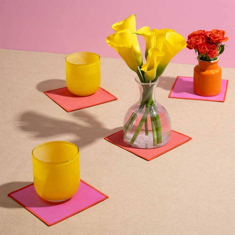 Atelier Saucier Jubilee Pink Cocktail Napkins | Set of 4
