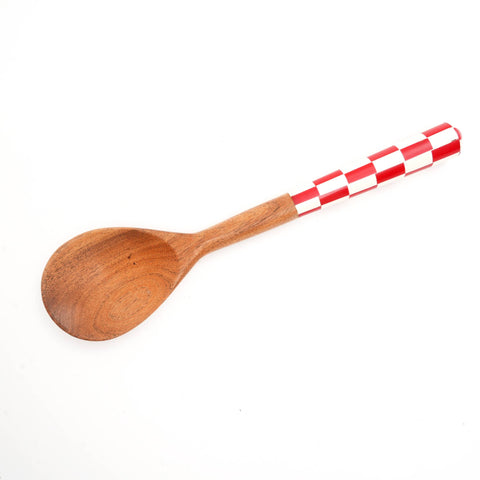 Checkered Salad Server (Red & White) Set of 2