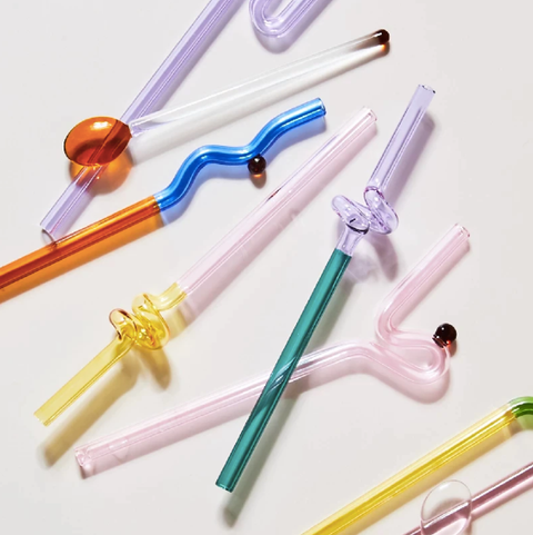 Artistry Glass Straw (Burgundy Dot)