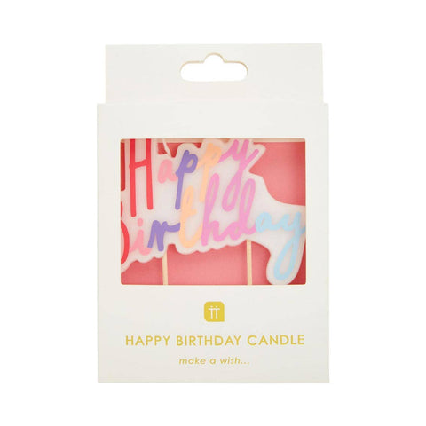 Pastel Happy Birthday Printed Cake Candles