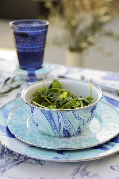 Crow Canyon Golden Rabbit Enamelware Lagoon Catering Bowl
