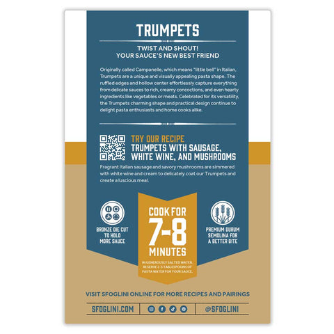 Sfoglini Trumpets, Organic Durum Semolina Pasta
