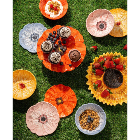 Pink Poppy Flower Cereal Bowl