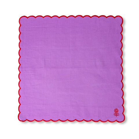 Furbish Icon Linen Napkins S/4 - Lilac + Cherry