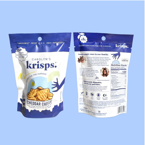 Carolyn's Crisps Snack Packs Cheddar Krisps Gluten-free, Vegan Cookie-Cracker (2.5oz)
