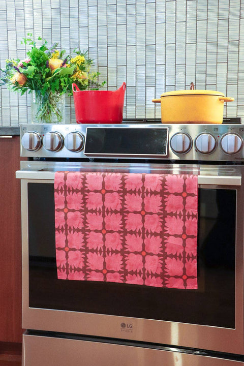 Desert Bloom Tea Towel, pink